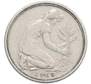 50 пфеннигов 1950 года F Западная Германия (ФРГ) — Фото №1