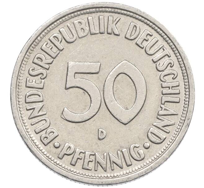 Монета 50 пфеннигов 1950 года D Западная Германия (ФРГ) (Артикул: K10-6646) — Фото №2