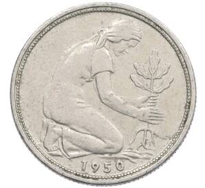 50 пфеннигов 1950 года D Западная Германия (ФРГ) — Фото №1