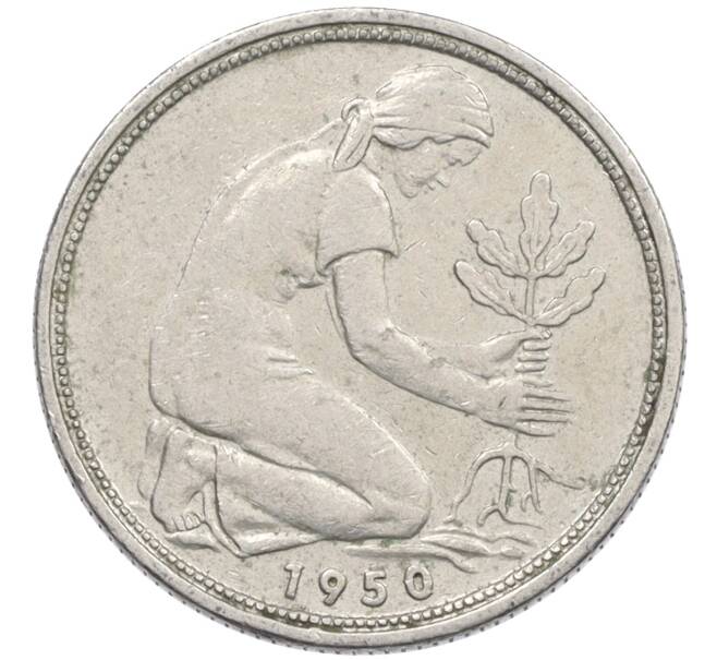 Монета 50 пфеннигов 1950 года D Западная Германия (ФРГ) (Артикул: K10-6648) — Фото №1