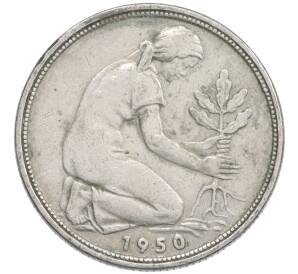 50 пфеннигов 1950 года J Западная Германия (ФРГ) — Фото №1