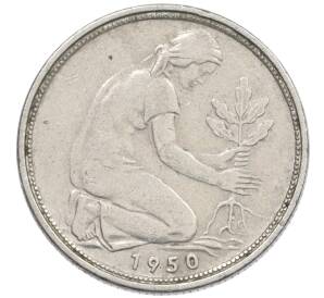 50 пфеннигов 1950 года G Западная Германия (ФРГ) — Фото №1