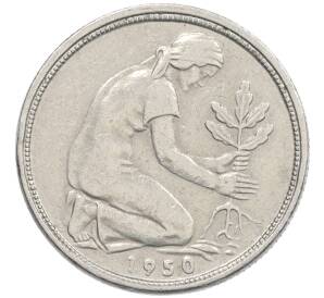 50 пфеннигов 1950 года J Западная Германия (ФРГ) — Фото №1