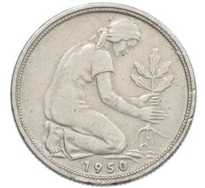 50 пфеннигов 1950 года F Западная Германия (ФРГ) — Фото №1
