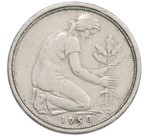 50 пфеннигов 1950 года F Западная Германия (ФРГ) — Фото №1