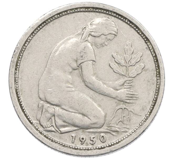 Монета 50 пфеннигов 1950 года J Западная Германия (ФРГ) (Артикул: K10-6657) — Фото №1