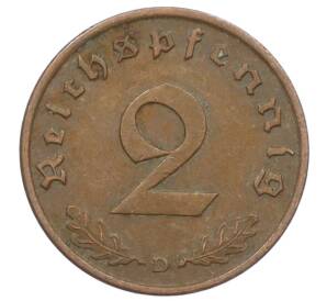 2 рейхспфеннига 1937 года D Германия — Фото №2