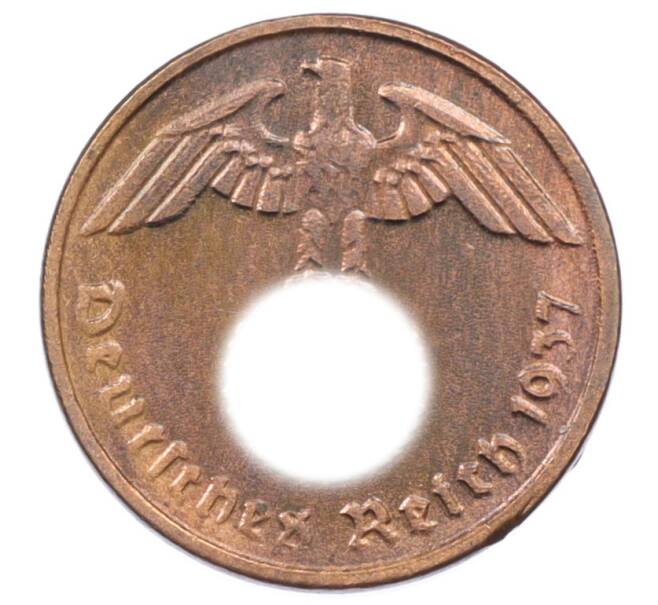 Монета 2 рейхспфеннига 1937 года D Германия (Артикул: K10-6322) — Фото №1
