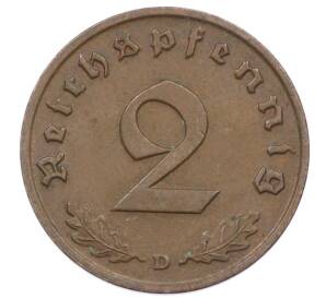 2 рейхспфеннига 1939 года D Германия — Фото №2