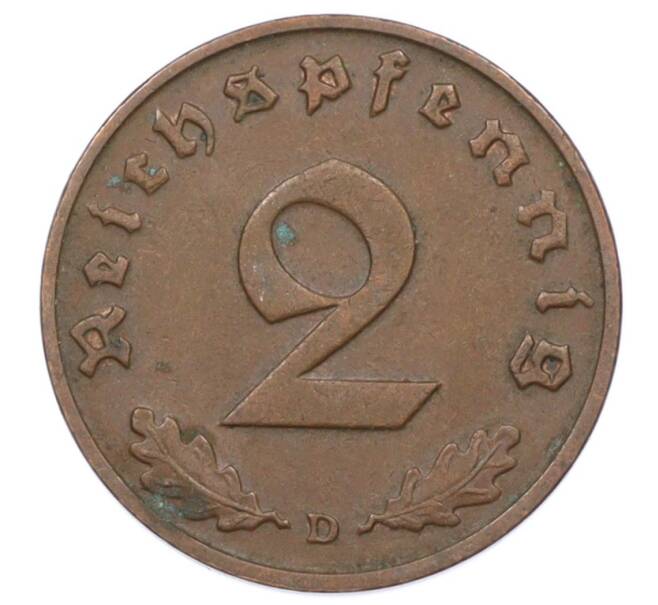 Монета 2 рейхспфеннига 1937 года D Германия (Артикул: K10-6332) — Фото №2