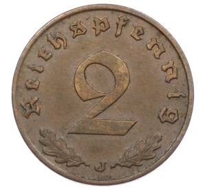 2 рейхспфеннига 1938 года J Германия — Фото №2