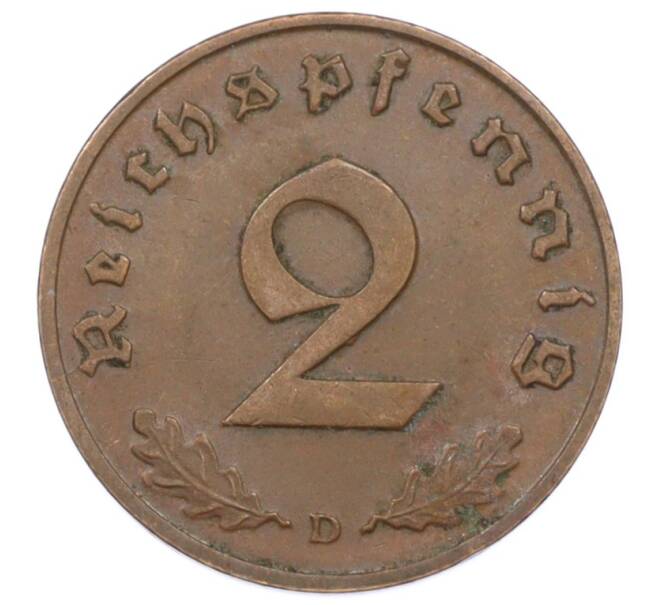Монета 2 рейхспфеннига 1938 года D Германия (Артикул: K10-6340) — Фото №2