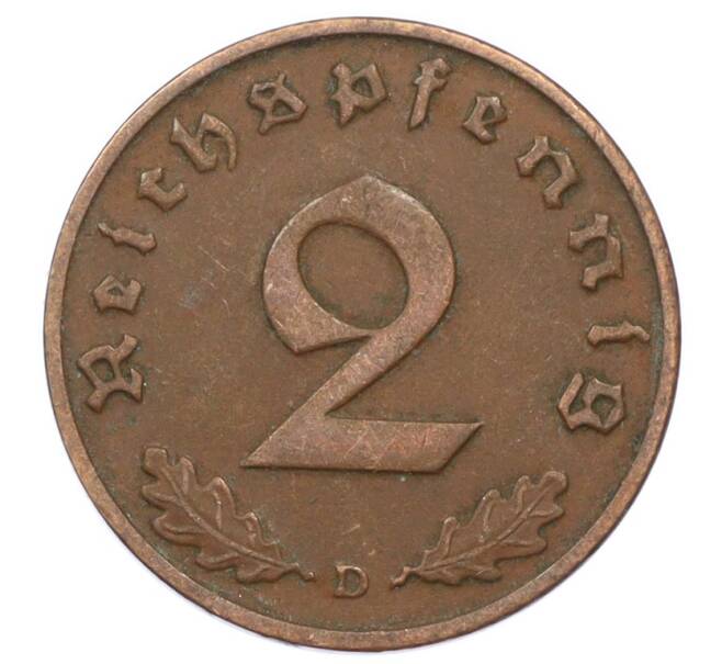 Монета 2 рейхспфеннига 1937 года D Германия (Артикул: K10-6346) — Фото №2
