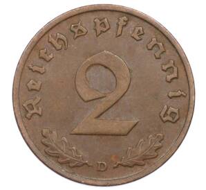 2 рейхспфеннига 1938 года D Германия — Фото №2