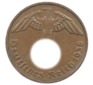 2 рейхспфеннига 1938 года E Германия — Фото №1