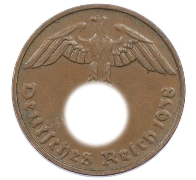 Монета 2 рейхспфеннига 1938 года E Германия (Артикул: K10-6355) — Фото №1