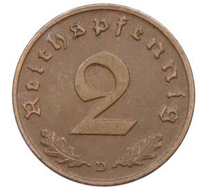 2 рейхспфеннига 1937 года D Германия — Фото №2