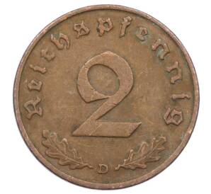 2 рейхспфеннига 1937 года D Германия — Фото №2