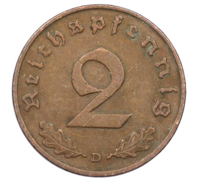 Монета 2 рейхспфеннига 1937 года D Германия (Артикул: K10-6377) — Фото №2