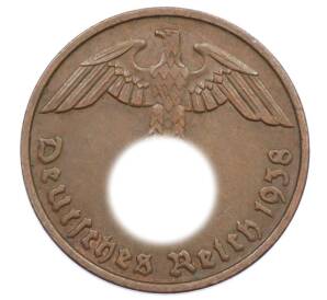 2 рейхспфеннига 1938 года D Германия — Фото №1