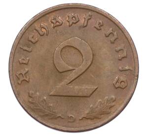 2 рейхспфеннига 1937 года D Германия — Фото №2