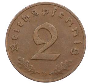 2 рейхспфеннига 1937 года D Германия — Фото №2