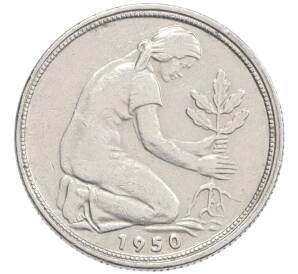 50 пфеннигов 1950 года J Западная Германия (ФРГ) — Фото №1