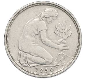 50 пфеннигов 1950 года F Западная Германия (ФРГ) — Фото №1