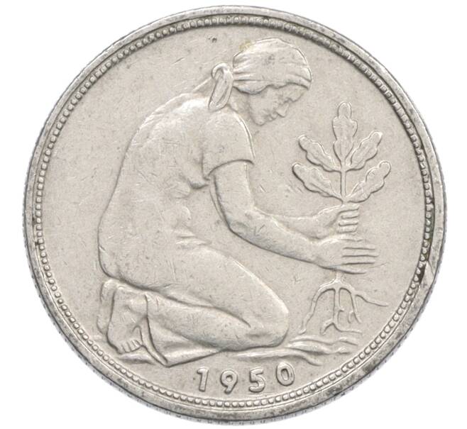 Монета 50 пфеннигов 1950 года J Западная Германия (ФРГ) (Артикул: K10-6751) — Фото №1