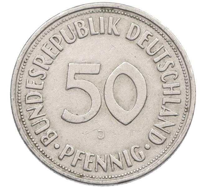 Монета 50 пфеннигов 1950 года J Западная Германия (ФРГ) (Артикул: K10-6751) — Фото №2