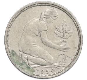 50 пфеннигов 1950 года D Западная Германия (ФРГ) — Фото №1