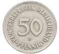 Монета 50 пфеннигов 1950 года D Западная Германия (ФРГ) (Артикул: K10-6753) — Фото №2