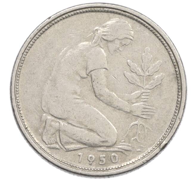 Монета 50 пфеннигов 1950 года G Западная Германия (ФРГ) (Артикул: K10-6754) — Фото №1