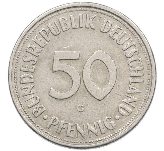 Монета 50 пфеннигов 1950 года G Западная Германия (ФРГ) (Артикул: K10-6754) — Фото №2