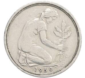 50 пфеннигов 1950 года D Западная Германия (ФРГ) — Фото №1