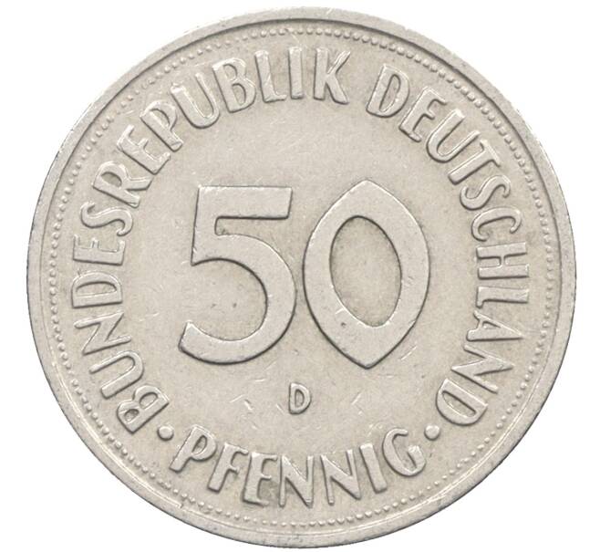 Монета 50 пфеннигов 1950 года D Западная Германия (ФРГ) (Артикул: K10-6756) — Фото №2