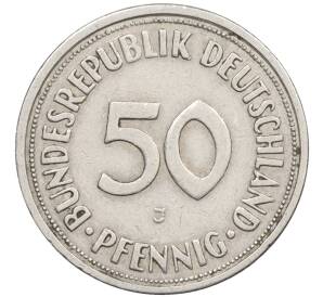 50 пфеннигов 1950 года J Западная Германия (ФРГ) — Фото №2