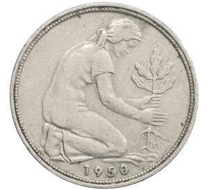 50 пфеннигов 1950 года J Западная Германия (ФРГ) — Фото №1