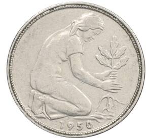 50 пфеннигов 1950 года J Западная Германия (ФРГ) — Фото №1