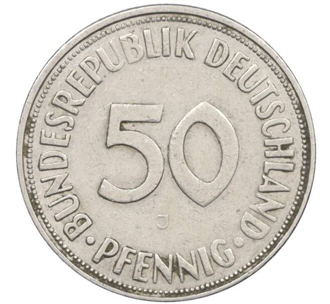 Монета 50 пфеннигов 1950 года J Западная Германия (ФРГ) (Артикул: K10-6763) — Фото №2