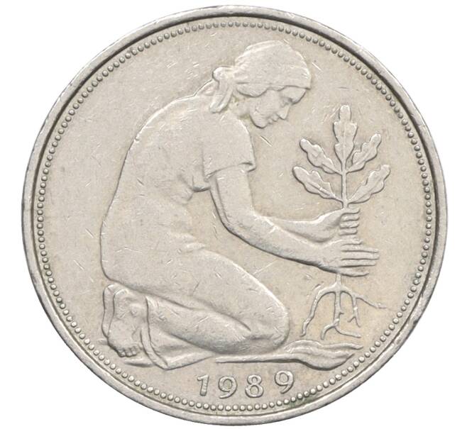 Монета 50 пфеннигов 1989 года J Западная Германия (ФРГ) (Артикул: K10-6779) — Фото №1