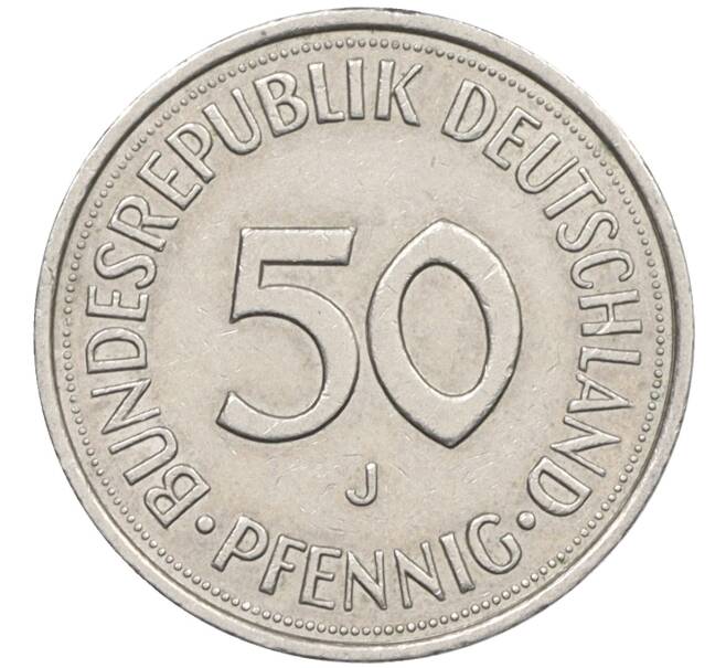 Монета 50 пфеннигов 1989 года J Западная Германия (ФРГ) (Артикул: K10-6779) — Фото №2