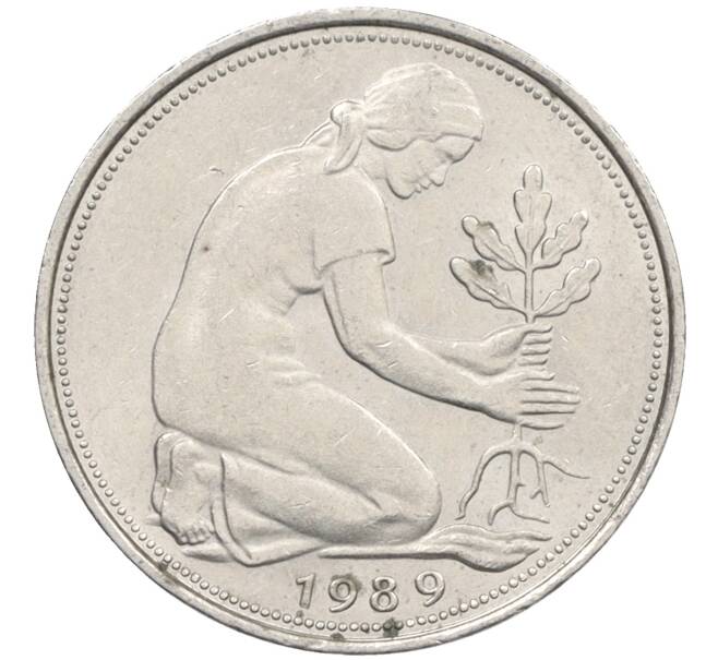 Монета 50 пфеннигов 1989 года J Западная Германия (ФРГ) (Артикул: K10-6780) — Фото №1