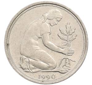 50 пфеннигов 1990 года G Западная Германия (ФРГ) — Фото №1