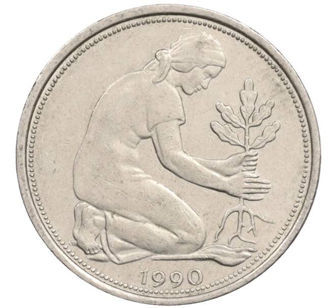 Монета 50 пфеннигов 1990 года D Западная Германия (ФРГ) (Артикул: K10-6795) — Фото №1