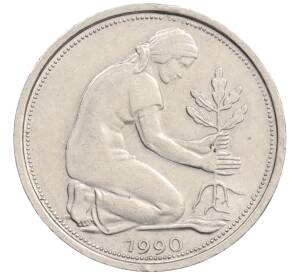50 пфеннигов 1990 года A Западная Германия (ФРГ) — Фото №1