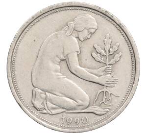 50 пфеннигов 1990 года G Западная Германия (ФРГ) — Фото №1