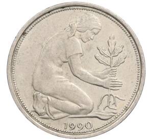 50 пфеннигов 1990 года F Западная Германия (ФРГ) — Фото №1