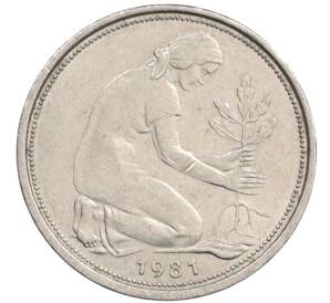 50 пфеннигов 1981 года J Западная Германия (ФРГ) — Фото №1