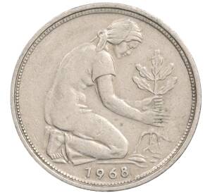 50 пфеннигов 1968 года D Западная Германия (ФРГ) — Фото №1